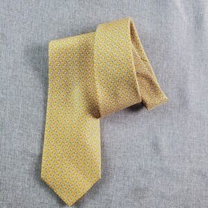 Salvatore Ferragamo Ties Men 57 3.5 Yellow Animal Print Silk Designer Italy